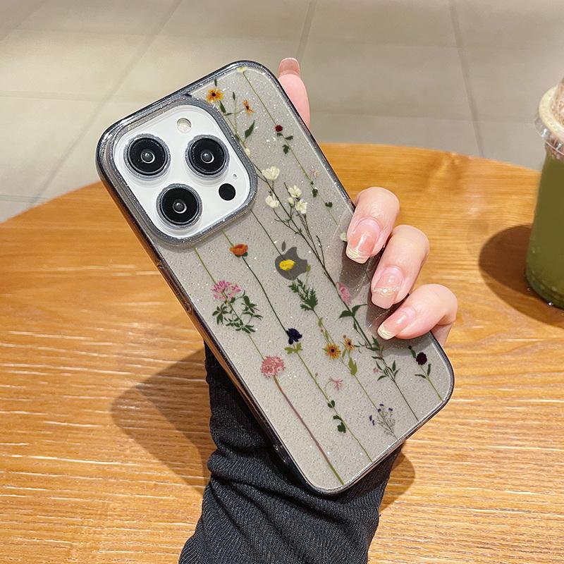

Для Iphone 15 14 13 Pro Max 12 11 Квітковий силіконовий протиударний чохол з блискітками Bling Clear Print Soft Phone Shell iPhone 14 Pro Max