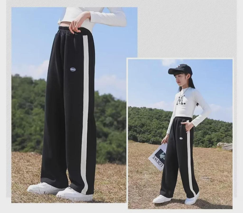 Mädchen Weitbein Frühling/Herbst 2024 Lässige Gerade Sweatpants