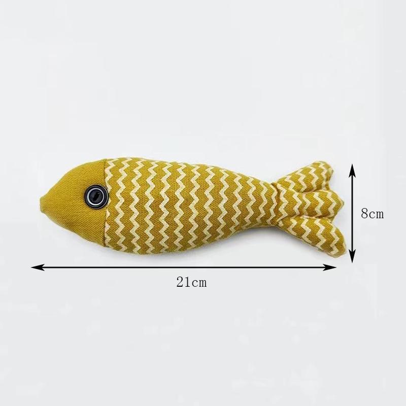 Cat toy simulation burlap fish cat teeth grinding toy kitten teasing cat stick wear-resistant bite-resistant self-exercise toys
