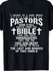 Men's Bible Preacher Print White T Shirt, Crew Neck, Casual Cotton Tee Medium Stretch Knit Fabric, Regular Fit For Female Ladies