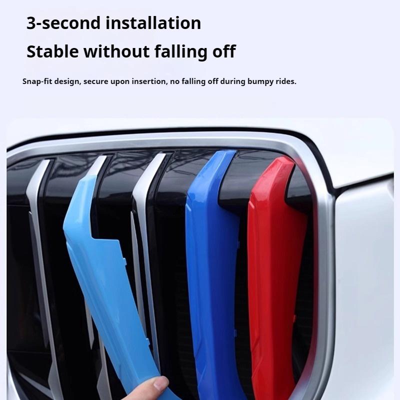 3Pcs ABS material For BMW 7 Series G70 2025-2025 M Grill Clip Car Racing Front Grille Trim Strips  Car Interior Accessories