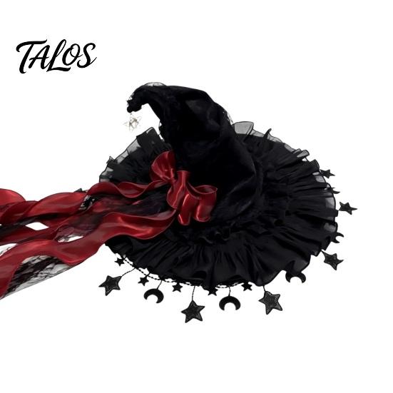 Adjustable Witchy Hat Halloween Witch Hat, Gothic Dark Wizard Costume Headpiece for Women, Spooky Velvet Cone All Year Round Fashion Accessory