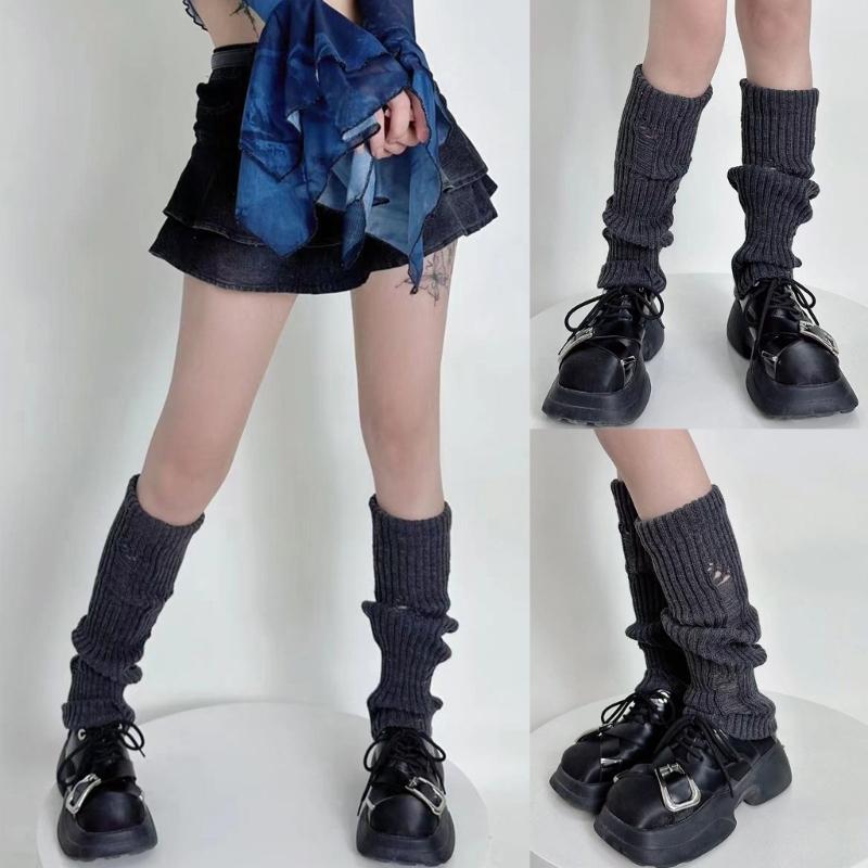 Knit Winter Warm Leg Warmers Long Socks Boot Cuffs Knit Leggings Stockings Hollow Out Knee Warmers Sleeve