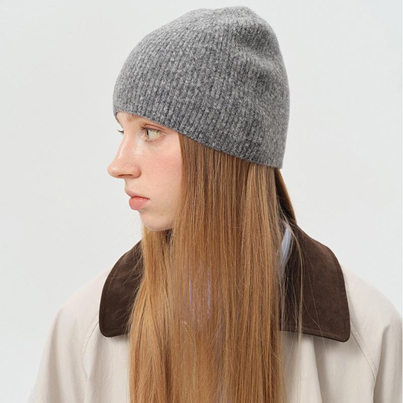 Solid Unisex Beanie Autumn Winter Wool Blends Soft Warm Knitted Cap Men Women Skullcap Hats Gorro Ski Caps Cold Proof Beanies