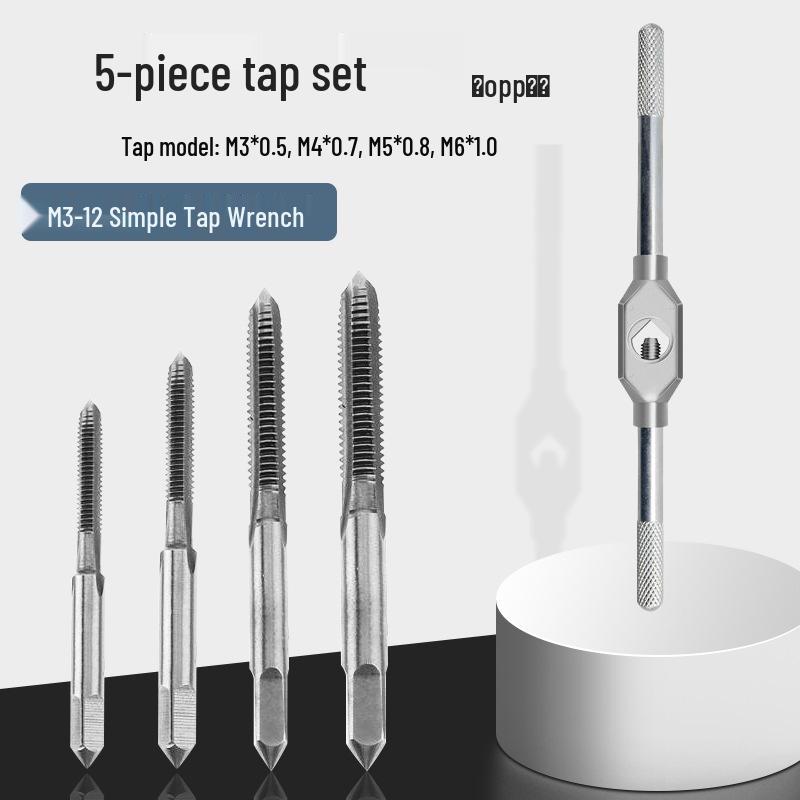 Manual Tap and Die Set: Tapping Drill Bits & Wrench Kit M3-M30