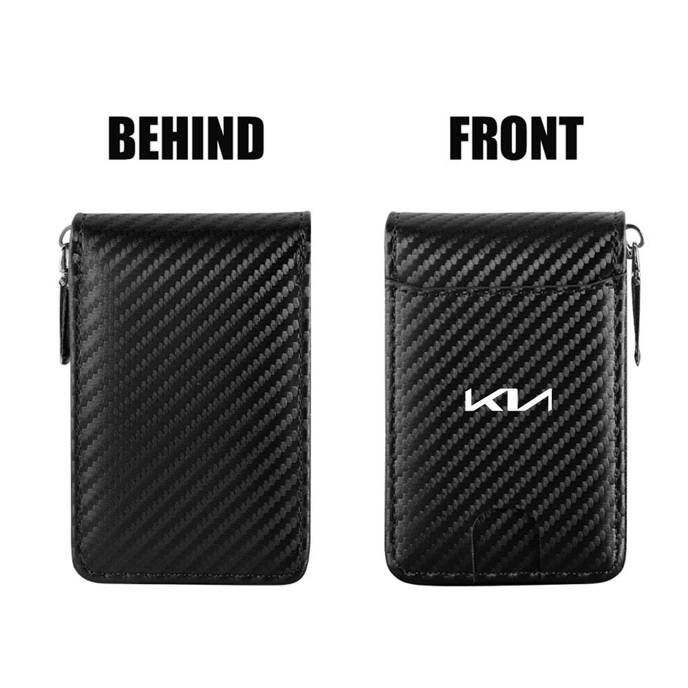 Car Portable Credit Card Holder Driver License Storage Bag Wallet Accessories For Kia Sportage Rio Ceed Soul Sorento Picanto K3