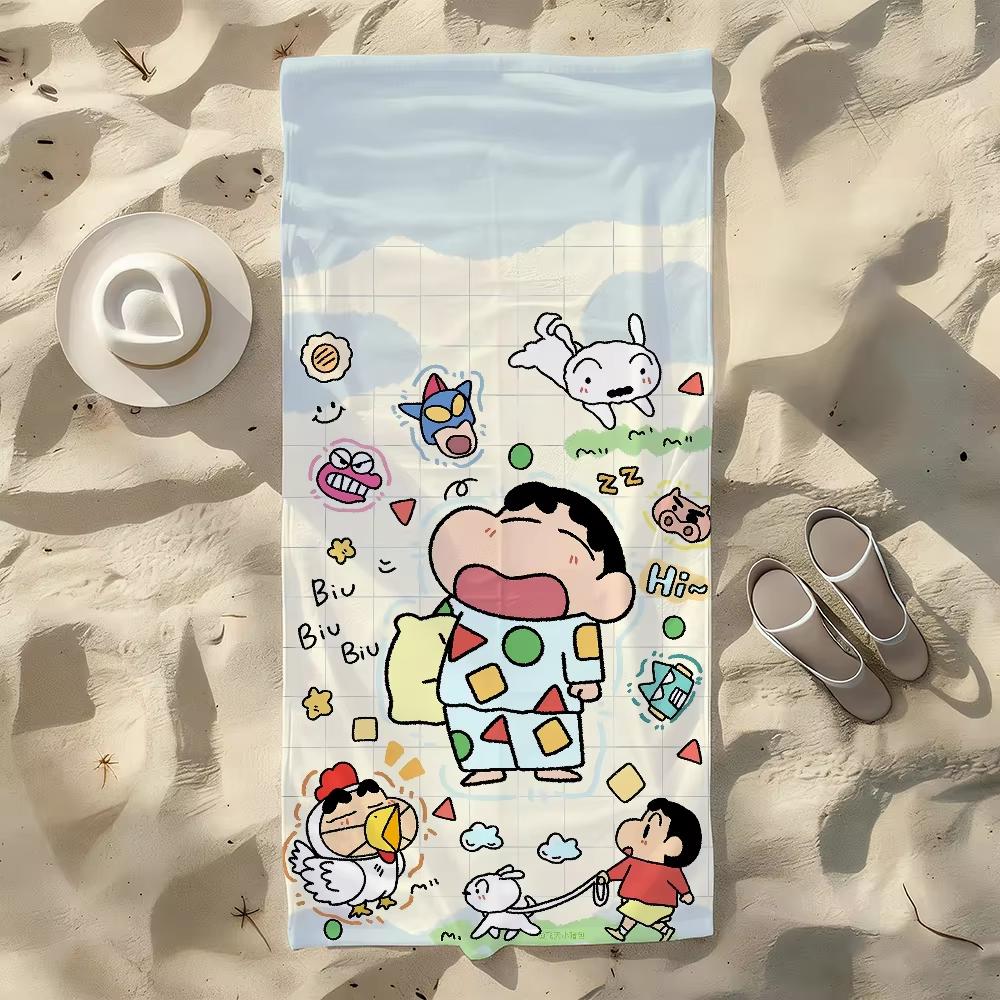 Cartoon Crayon Shinchan Beach Towel, Quick Drying Soft Skin Friendly for Swim Yoga Gym All Season Travel Gift