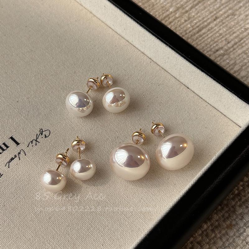 Milky White Pearl Stud Earrings - High-End, Trendy, Light Luxury Design