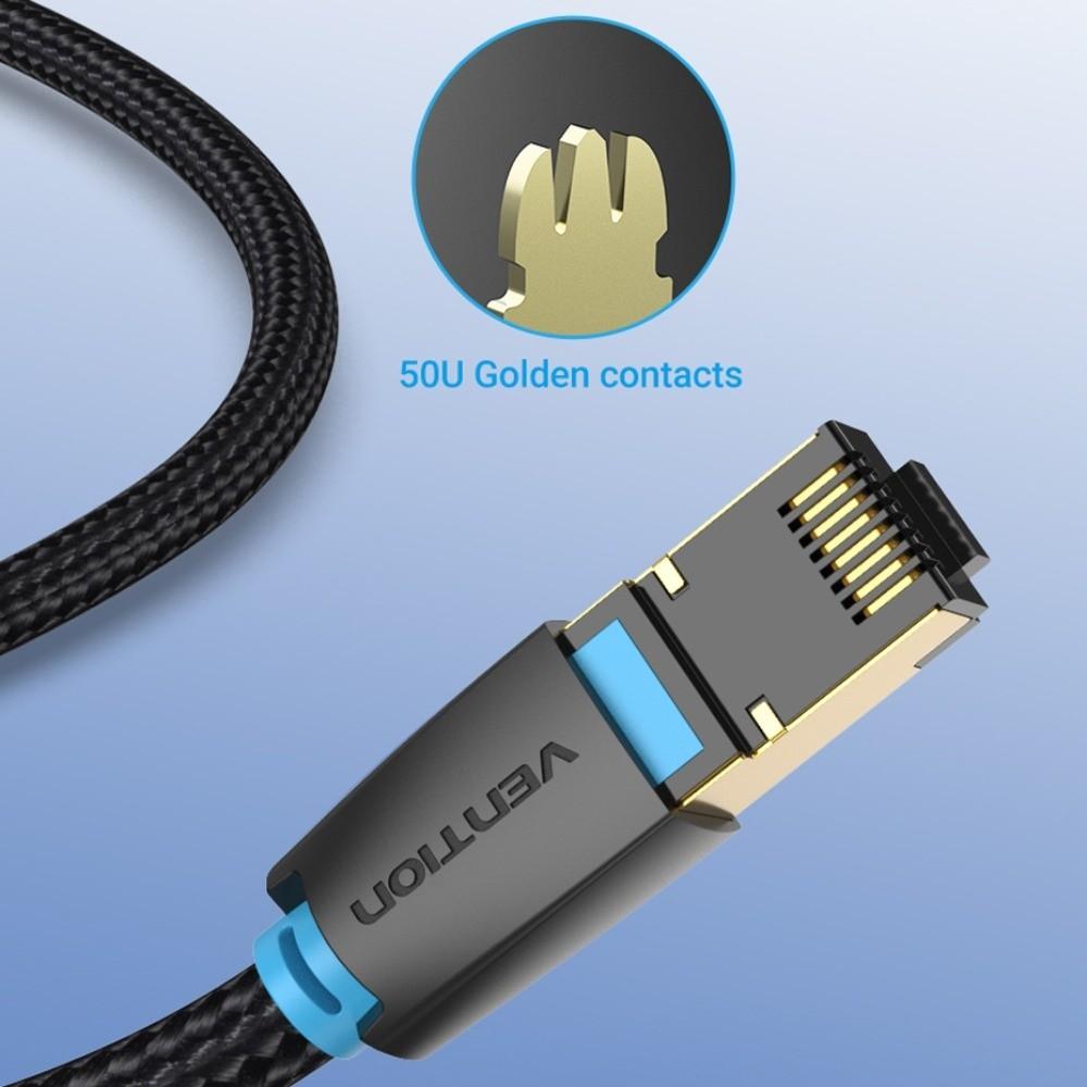 Double Shield Ethernet Extension Cord Copper Wire Cat 8 Patch Cable  Indoor&Outdoor