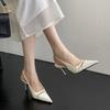 Fashion SUOJIALUN 2025 Spring New Brand Women Sandal Fashion Shallow Slip On Ladies Elegant Slingback Shoes Thin High Heel Dress Pumps