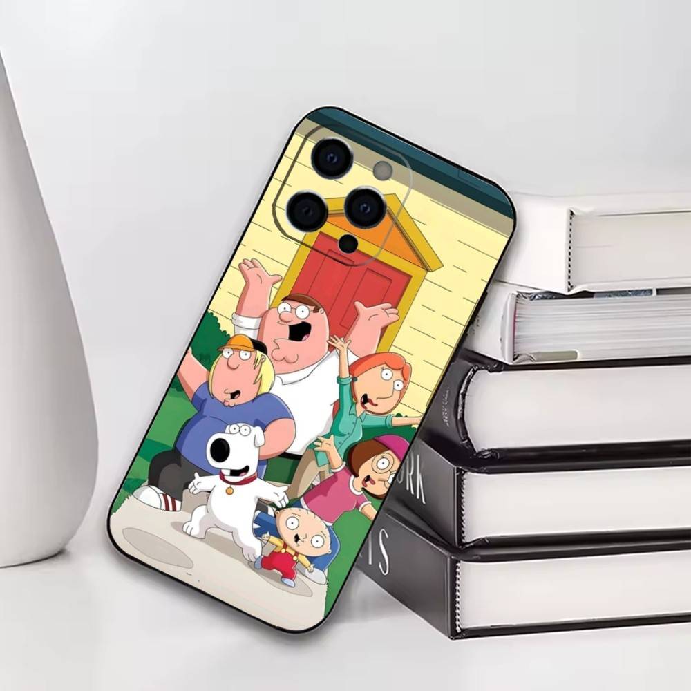 

Cartoon A-American Dad Phone Case For iPhone17,16,15,14,13,12,11 Plus,Pro Soft Silicone Black Cover iPhone16plus