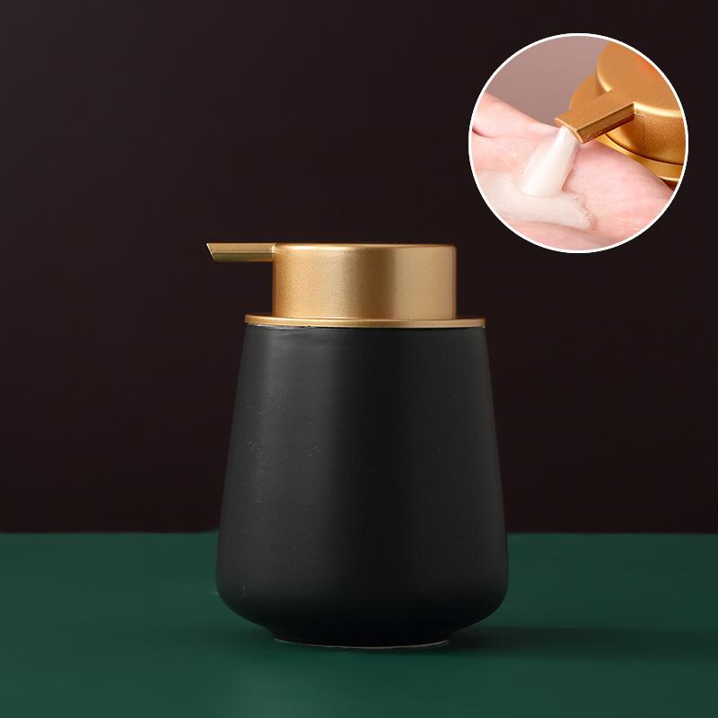 European Style 400ml Portable Soap Dispenser Shampoo Pack Gold Press Ceramic Lotion Bottle Toilet Kitchen Bathroom Accessories