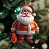Santa Claus Ornaments 2D Cartoon Santa Claus Acrylic Pendant Xmas Tree Hanging Decoration for Holiday Tree Decor