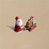 Mini Resin Santa Sleigh Decor, Christmas Tabletop Snow Scene. Creative Gift, No Electricity Needed.