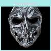 Silberne und kupferfarbene Predator-Resinmaske Rollenspiel-Requisite für Halloween- und Partydekoration
