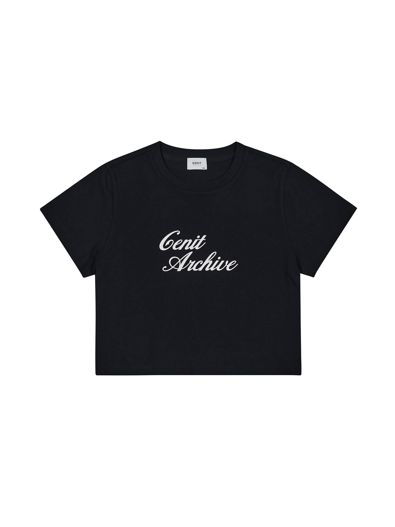Senit Cute Crop T-Shirt Black O/S