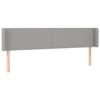VidaXL Headboard with Ears Light Grey 183x16x78-88 Cm Fabric3118502