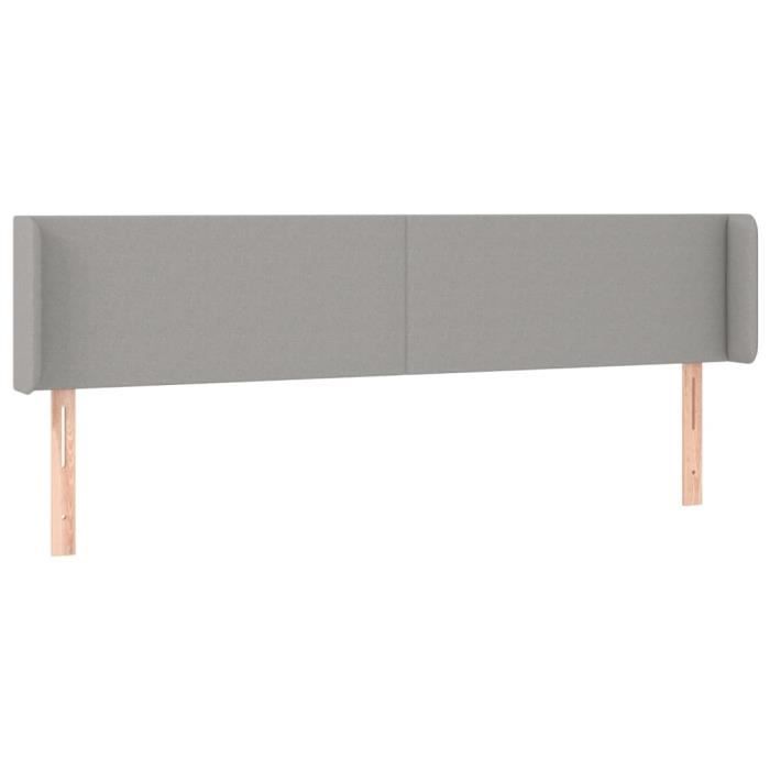 VidaXL Tête de lit avec oreilles Gris clair 203x16x78-88 cm Tissu3118510