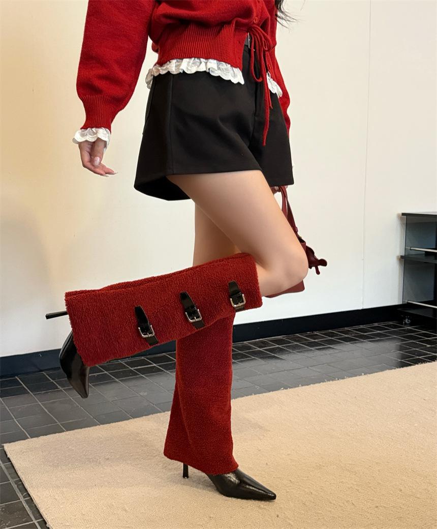 

Ретро нишевые ботильоны на толстом каблуке, не сдавливающие ногу, крутые ботинки 2025 лето новинка, ботильоны-брюки на внутренней платформе, ковбойские сапоги в западном стиле 39 бордовый