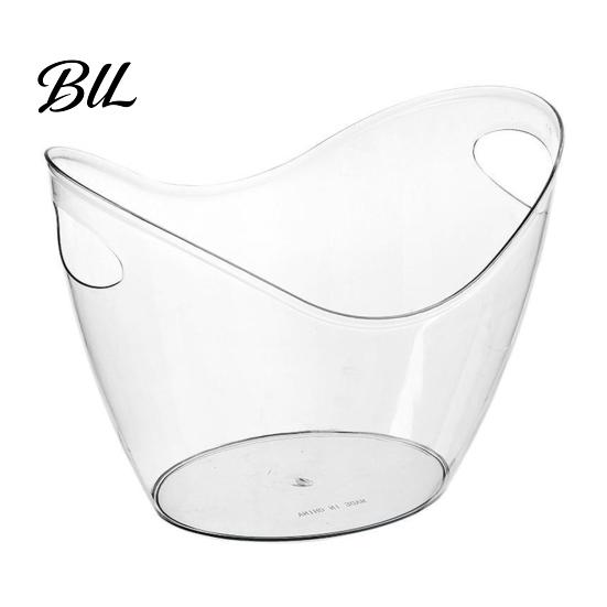 Outdoor Party Ice Bucket Ingot-Shaped Large Capacity Double-Handle Portable Cooler for Beer Champagne Food Grade Wine Heavy-Duty Camping Picnic 4L