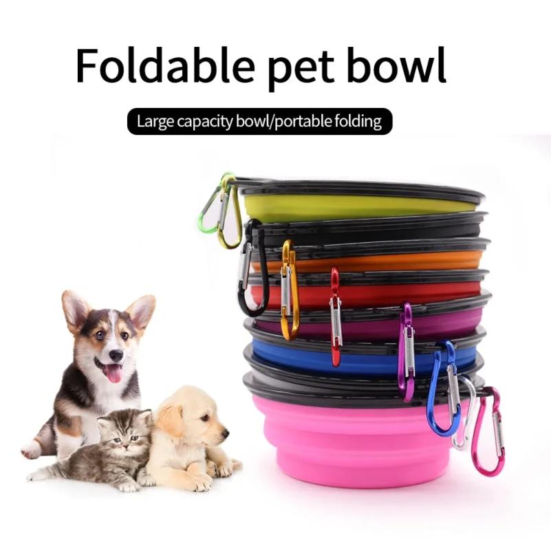 TPR Foldable Dog Bowl | Collapsible Pet Food Water Dish | Flexible, BPA-Free & Portable for Travel RetractableFeeding Bowl