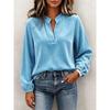 Women S Long Sleeve V Neck Lantern Sleeve Loose Knit Top