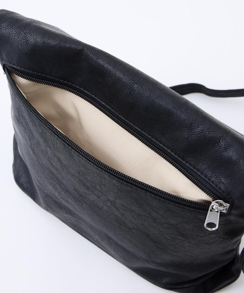 Washable PU Shoulder Bag A5 Foldable Top Size, Washable,
