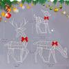 3 Piece Christmas Reindeer Decoration Yard Ornament Lighted Deer Set for Patio Festival