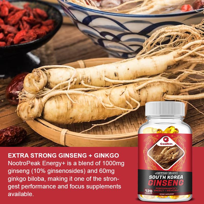 Coolkin - Korean Ginseng and Ginkgo Biloba Extract Soft Capsules - Brain Health