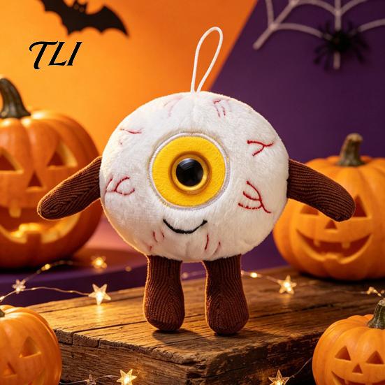 Novelty Eye Plushie Halloween Eyeball Plush Keychain, Funny Scary Stuffed Toy Pendant Polyester Fiber Doll for Backpack, Spooky Mini Bag Charm, Party