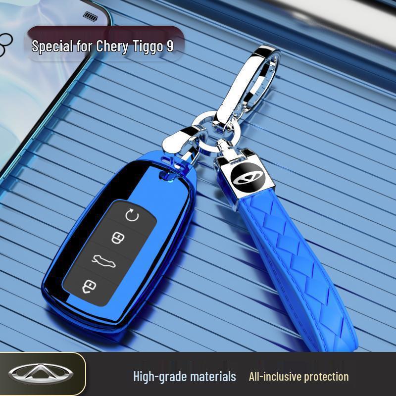 Premium Luxury Key Case for Chery Tiggo 9 - Fits 2023 Models, 5 & 7 Seaters, Complete Cover with Buckle