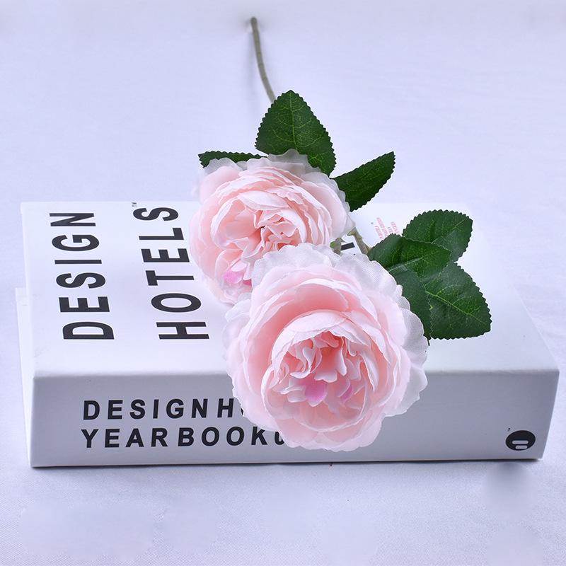 

Искусственные цветы в виде трехглавых пионов в европейском стиле для свадьбы и домашнего декора. розовый