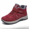 Cotton Shoes, Oversized Snow Boots, Fleece and Thickened Cotton Boots, Walking Shoes, Velcro Women's Boots