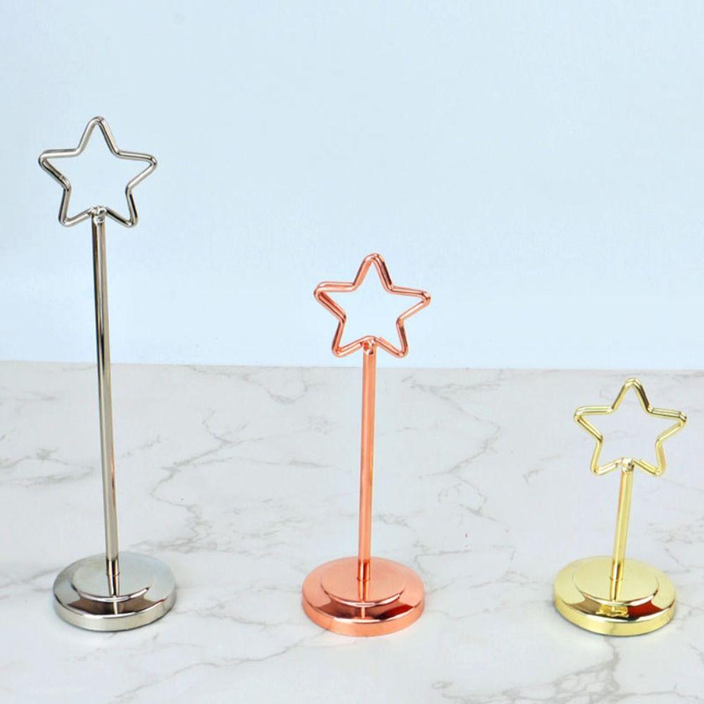 Stainless Steel Photo Clip Pentagram Card Holder New Note Clamp  Party Supplies