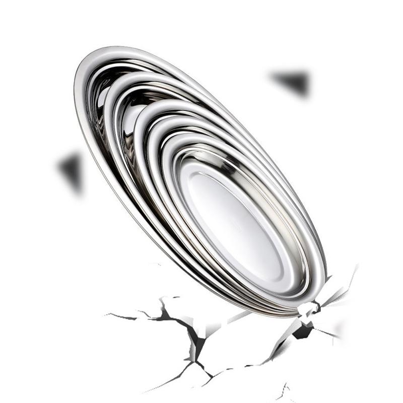 Talíř Servírovací Ocel Nerezový Podnos Talíře Podnos Oválný Talíř na Ryby Večeře Kovový Dezert Jídlo Sushi Svačina Paření Ovoce Podnosy