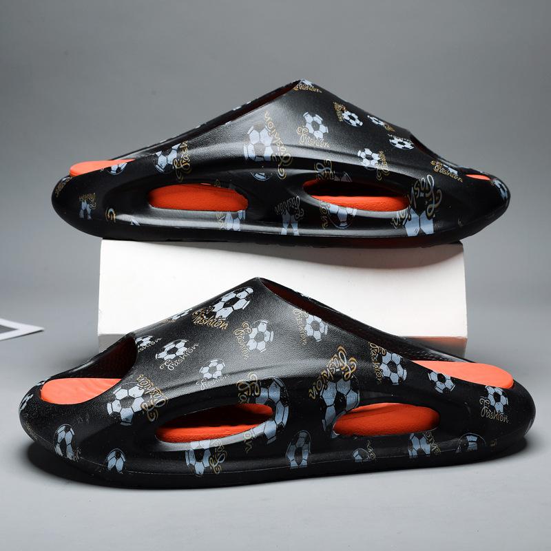 

Босоножки большого размера новые мужские и женские одинаковые повседневные модные уличные спортивные шлепанцы с толстой подошвой и нескользящей подошвой, шлепанцы-однословки 35 чёрный