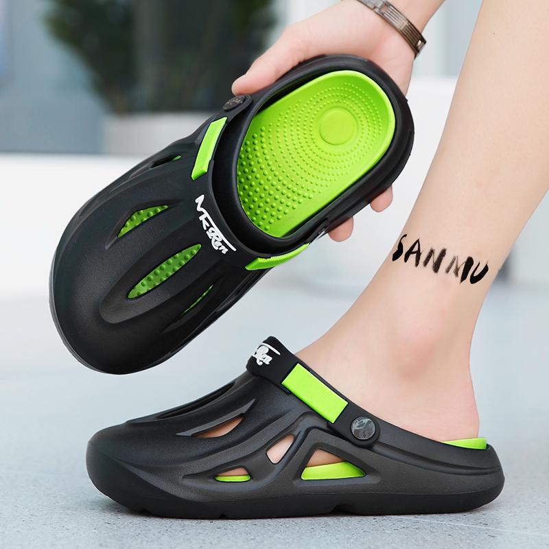 2025 Men's Outdoor Sandals Slippers Beach Comfortable Slides Thick Sole Outdoor Clogs Men Casual Garden Shoes Men Beach Sandals