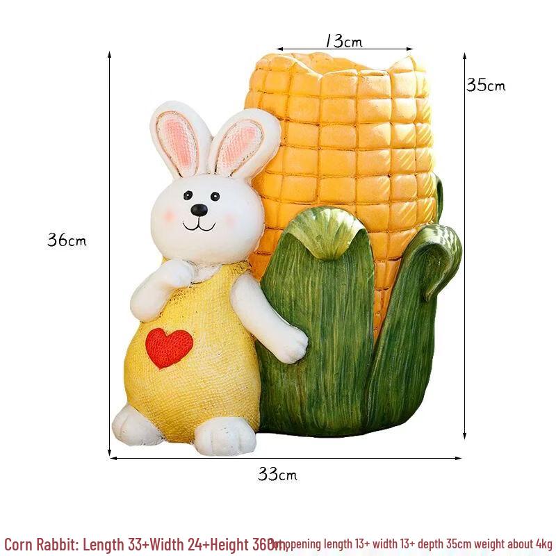 Милая Мультяшная Кроличья Садовая Фигурка