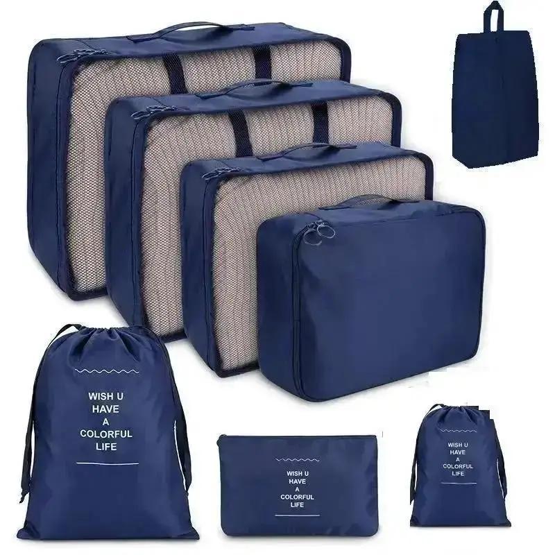 8Pc Foldable Waterproof Storage Bag Three-dimensional Travel Storage Bag Bundle Pocket Home Large Capacity Clothing Storage Bags