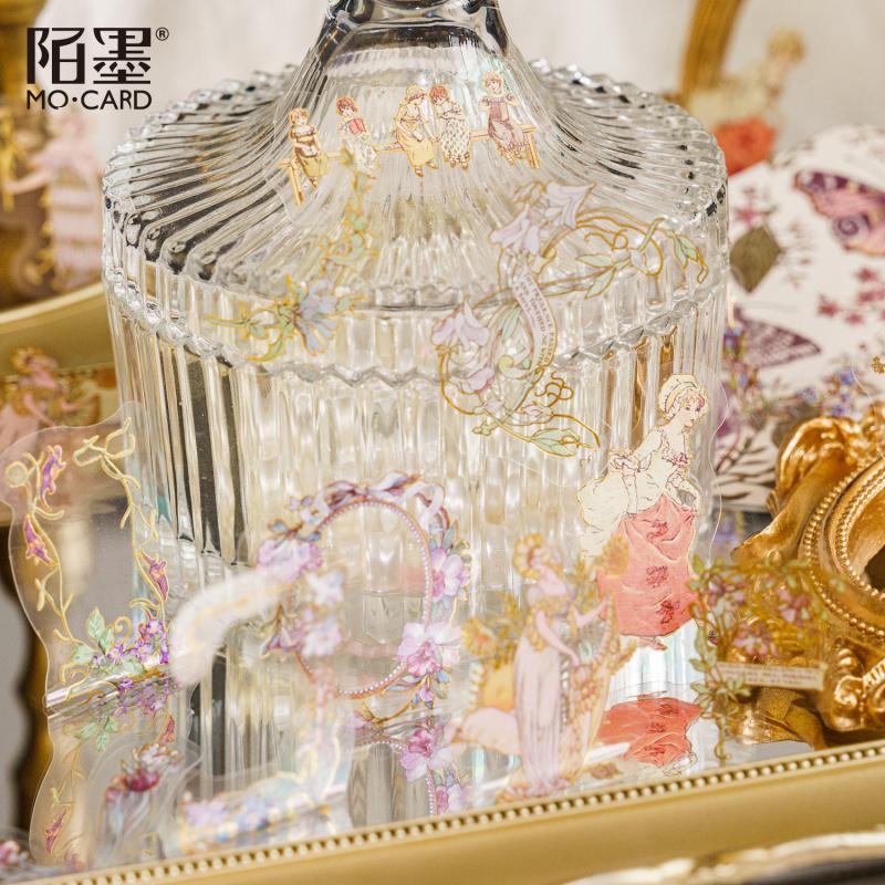 30Pcs Stickers + 1 Envelope + 3Pcs Material Paper Set Gold Foil Craft DIY Scrapbook Journal Diary Album Decorative Supplies