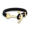 Gold Plated Anchor Bracelet Men Charm Nautical Survival Rope Chain Paracord Bracelet Male Wrap Metal Sport Hooks