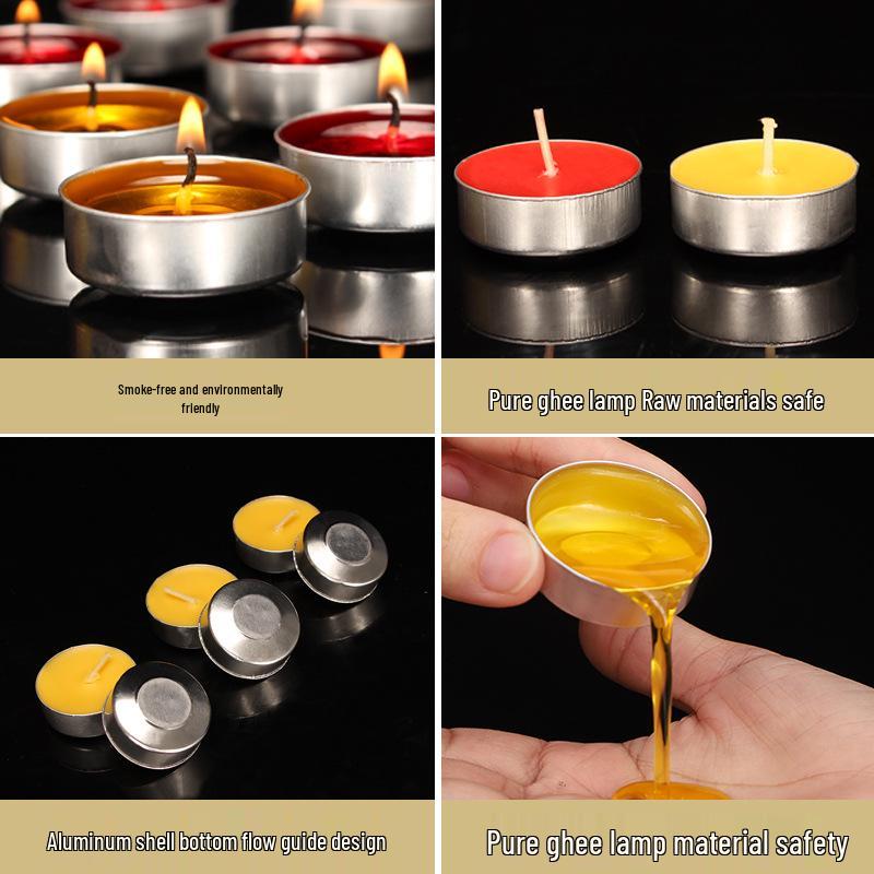 Baolianhua 2-hour Household Butter Lamp - 100 Small Everlasting Offering Lamps