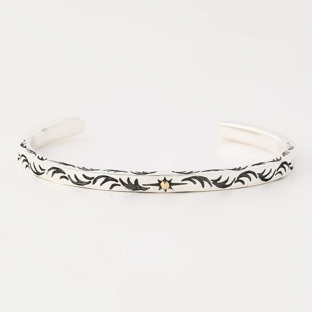 Bangle Silver 925 Native Bracelet Thin Sun Arabesque Pattern Gentleman Manufacturer Sun Arabesque [cmy Select] (03 C)