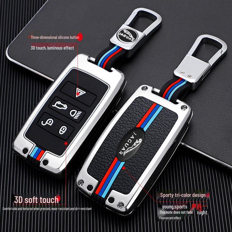 Jaguar Key Case for XFL, New E-Pace, XF, F-Type, XE, XJL, XEL – Metal Shell & Buckle.