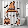 1/4Pcs Halloween Decoration Cute Ghost Pumpkin Pattern Shower Curtain Bathroom Decor Halloween Decoration Indoor Shower Curtain