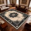 New Classical Black White Flower Pattern Living Room Carpet Retro Decoration Foldable Washable Soft Mat Bedroom Sofa Area Rug