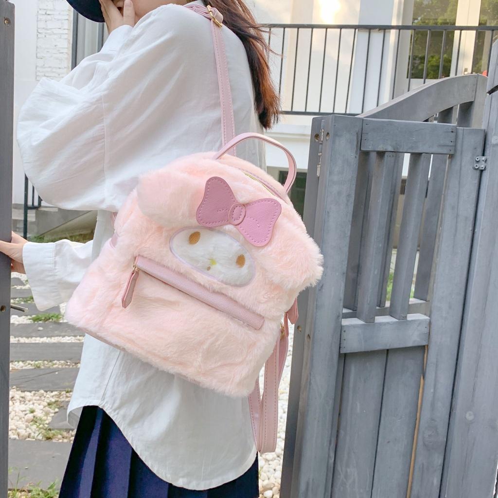 Cute Japanese Style Lolita Rabbit Plush Backpack For Kids