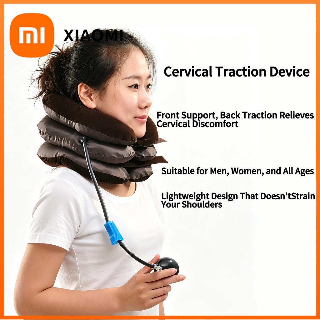 Xiaomi 3-Layer Single Tube Inflatable Neck Traction Collar Lightweight Air Neck Support Pillow Relieve Neck Discomfort Travel Home Use