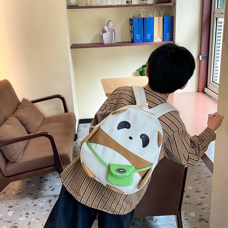 Modern Cool Style Children's Backpack With Animal Pattern And Contrast Stitching