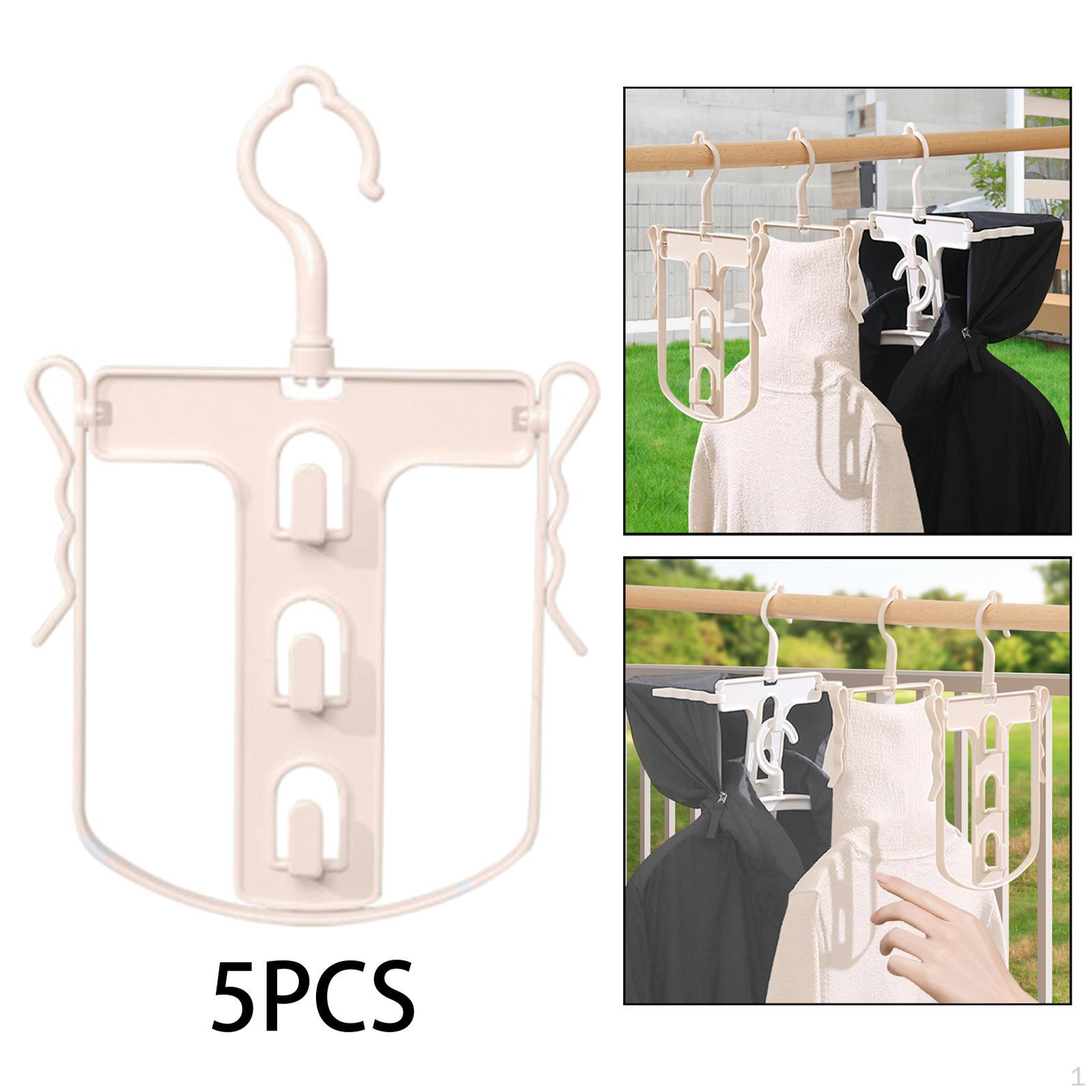 

5 вешалок для сушки одежды с капюшоном для организации пространства в шкафу хаки